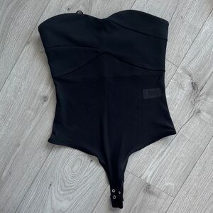 Black Strapless Bodysuit